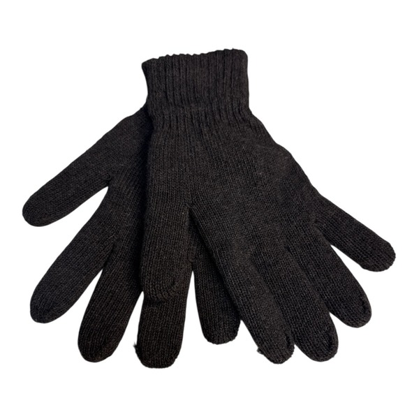Highland Outfitters Men's Knit Gloves Black Winter Hand Warmer One Size New - Picture 3 of 3